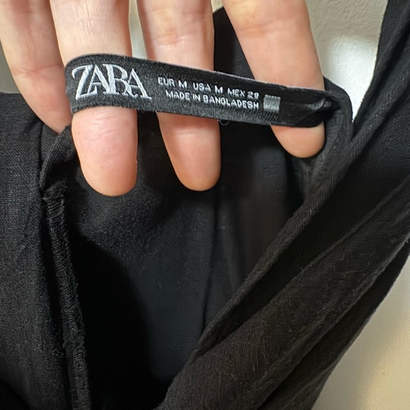 Zara, wrap tie dress, zipper in back, black, size M - Picture 5 of 5